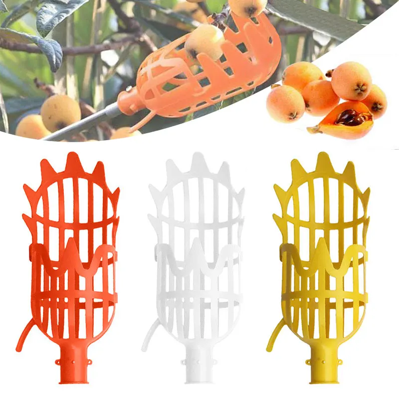 Cesta de jardín, cabezal recolector de frutas, herramienta de selección de frutas de plástico multicolor, suministros para recoger azufaifa Bayberry agrícola, 1 ud.