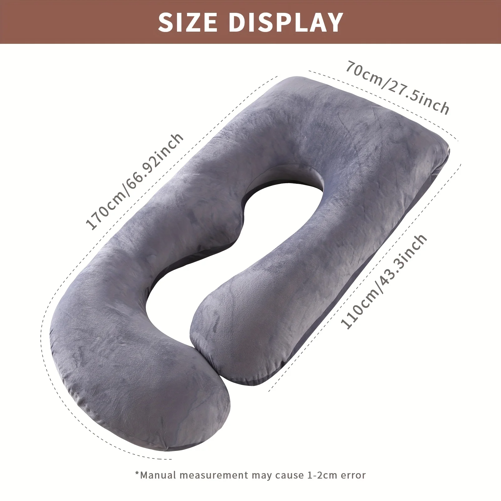 Almohada de maternidad desmontable: cojín de apoyo lumbar de terciopelo de cristal en forma de G para un lado de embarazada