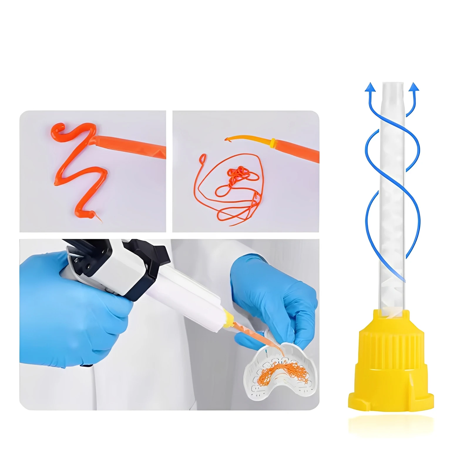 Pistola mezcladora dispensadora de silicona para impresiones dentales SANDENT, pistola de entrega de material de impresión VPS, cuerpo pesado/ligeras, rápido/regular