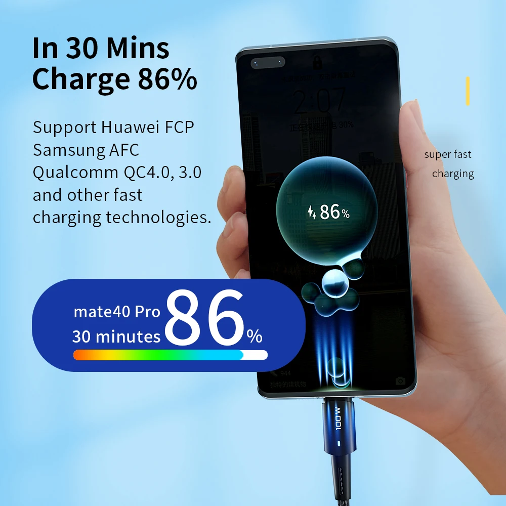 Essager PD100W 60W USB tipo C a USB C Cable cargador rápido QC 4,0 Cable para Xiaomi Poco portátil Samsung Huawei carga de teléfono