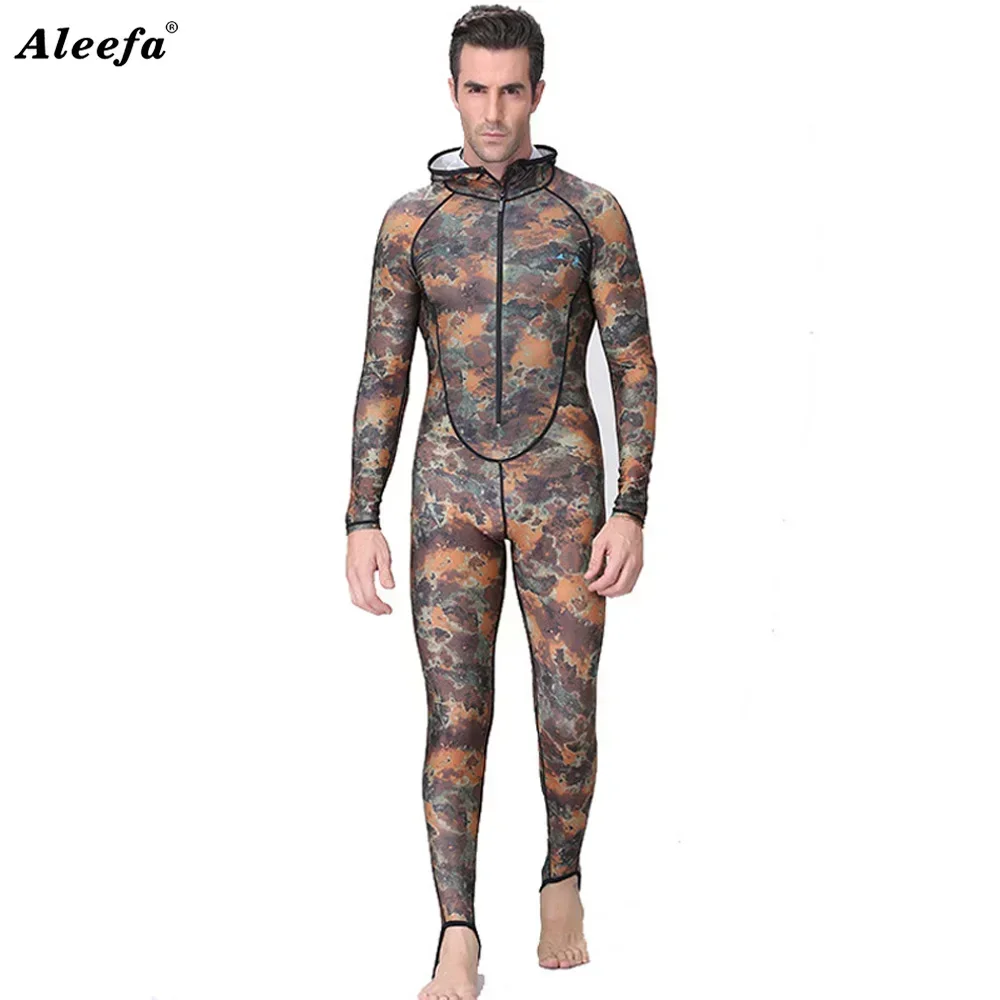 Traje de Neopreno Dive&Sail para Buceo y Pesca Submarina, Traje de Baño de Spandex para Parejas, Camuflaje, Protección UV, Traje de Surf de Una Pieza para Hombre y Mujer