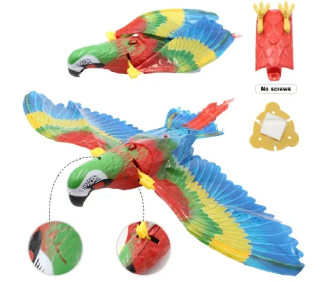 Juguetes interactivos de simulación de pájaro para gato, juguete colgante eléctrico de águila voladora, palo de juguete para gato, cuerda para rascar, juguetes para mascotas