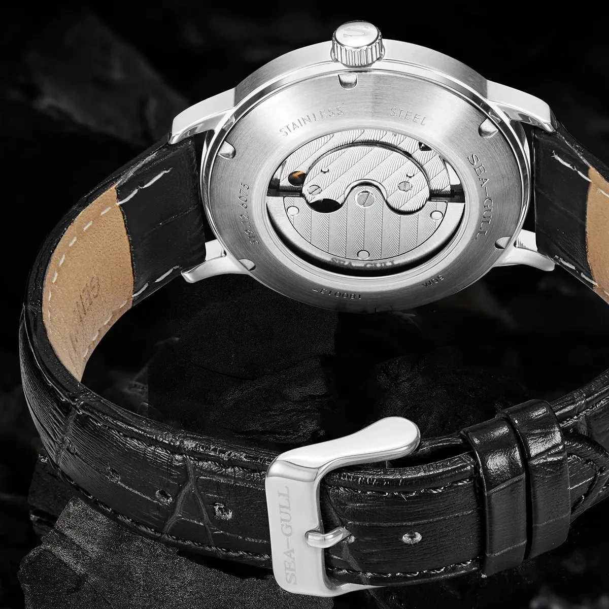 Reloj de Pulsera Mecánico para Hombre Seagull New Business, Resistente al Agua 50m, Correa de Cuero, Reloj Masculino para San Valentín, Relogio Masculino 6075