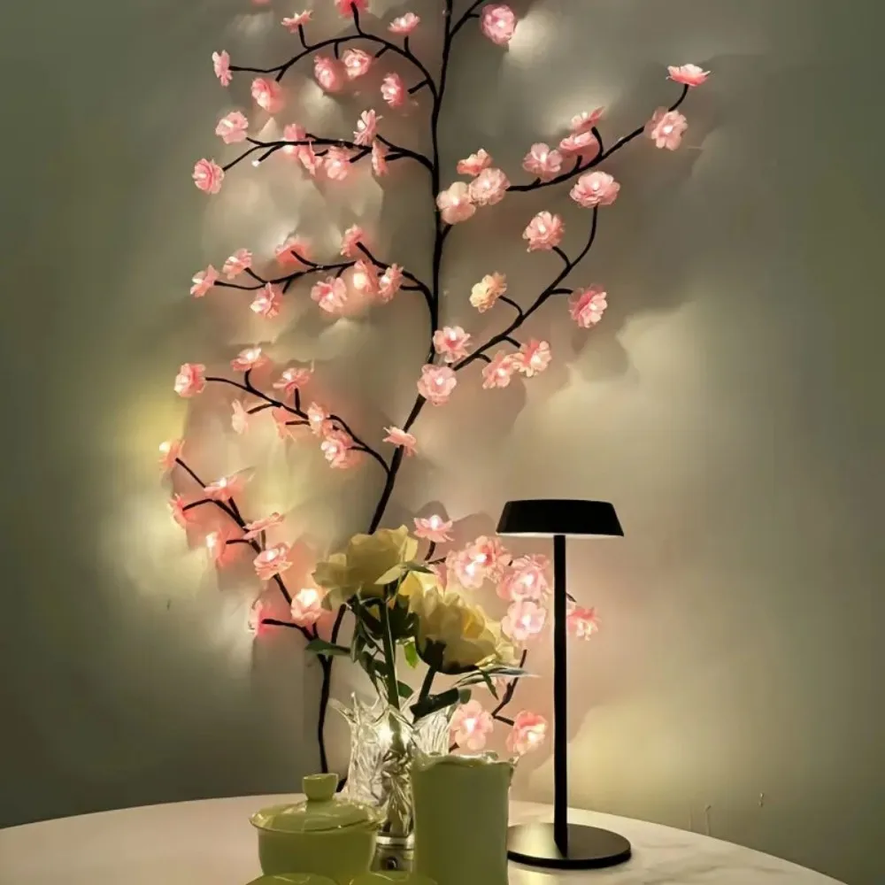 1 unidad de luces LED para árbol de cerezo de 72/96/144 LED, lámpara de rama de flor artificial LED regulable con alimentación USB para dormitorio, bodas y fiestas