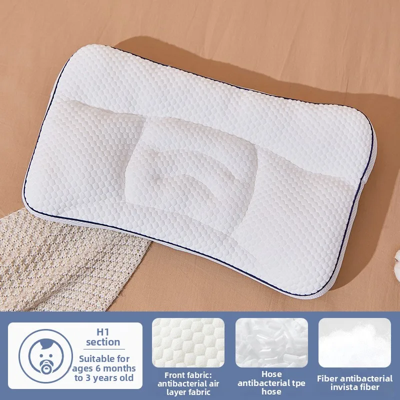 Almohada para Niños de 1 a 16 Años, Protección para el Cuello, Almohadas Infantiles con Divisiones, Ropa de Cama para Bebés, Jardín de Infancia, Todas las Temporadas, Almohada para Dormir