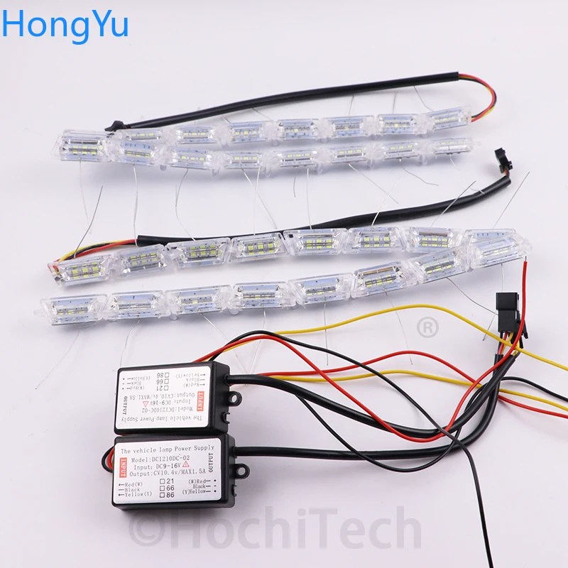 Tira de luces LED Flexible Crystal Angel Tears con señal de giro DRL de circulación diurna blanca con función amarilla siguiente
