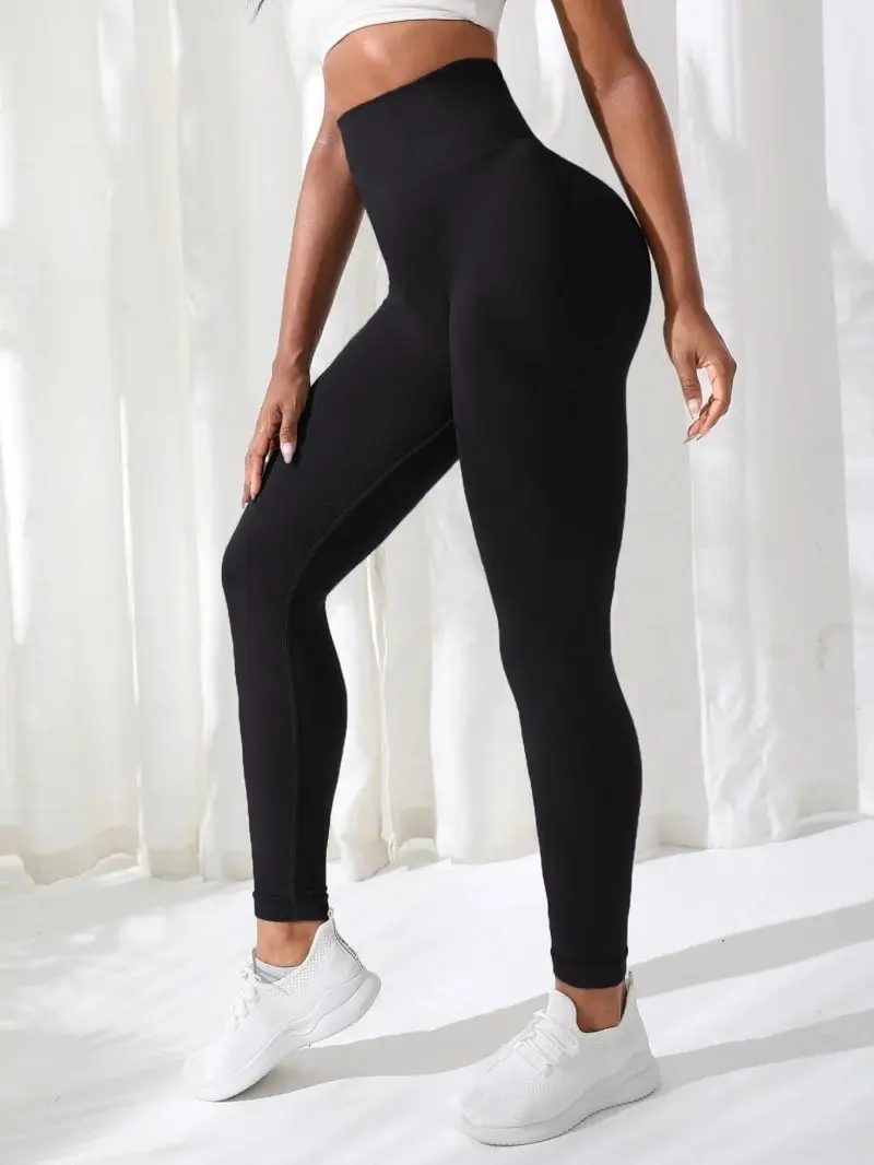 Pantalones de mujer gimnasio Yoga ropa deportiva sin costuras elástico de cintura alta ejercicio atlético Fitness Leggings