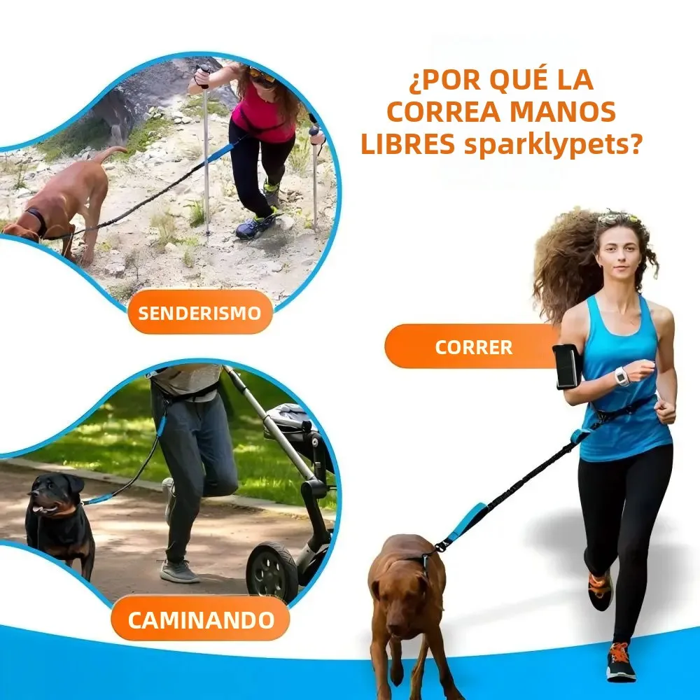 Correa retráctil para mascotas para correr, correa reflectante retráctil para perros con cuerda ajustable para la cintura para correr al aire libre