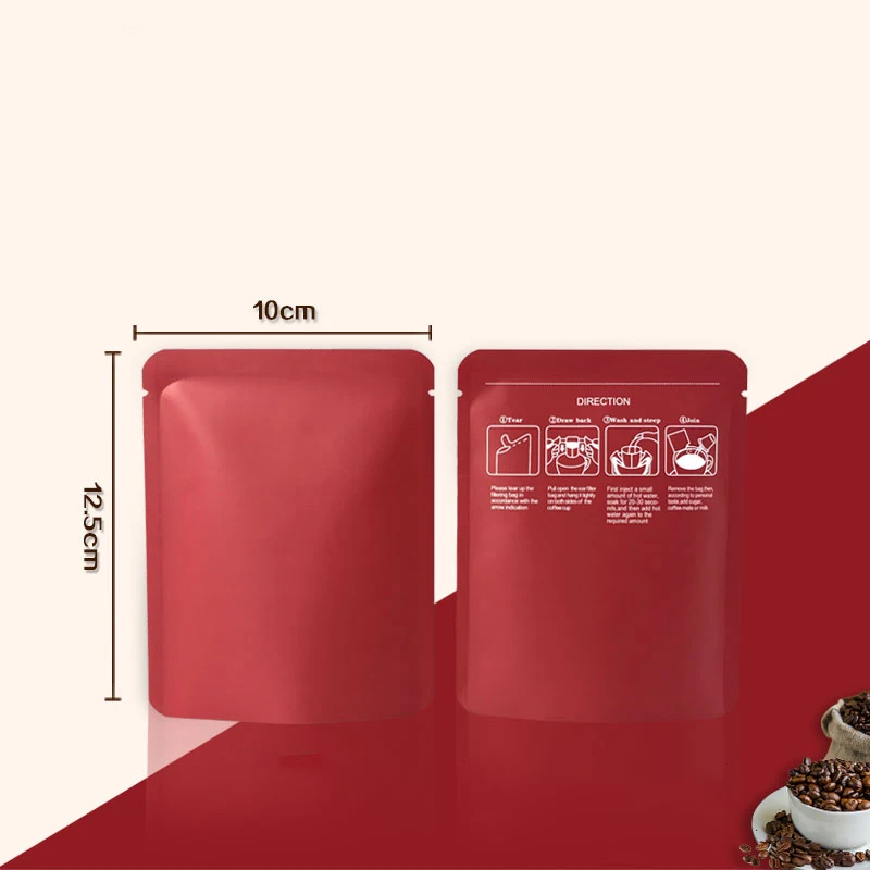 TETP 100 Uds. Bolsas de café de papel de aluminio con apertura superior para el hogar para té en polvo azúcar nuez embalaje bolsas de almacenamiento de sellado térmico portátiles