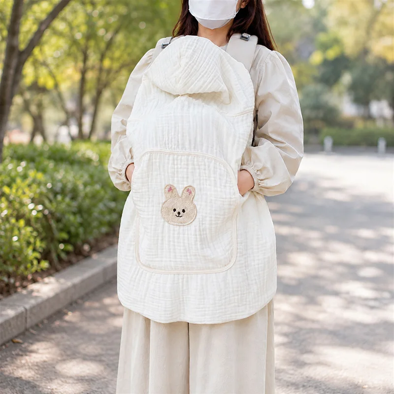 Funda de muselina con capucha para portabebés, manta de protección contra mosquitos para asiento de cadera, cochecito, capa ligera y transpirable para bebés, 80*100cm