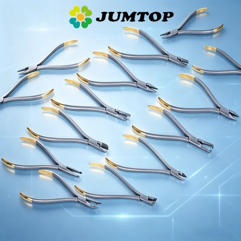 JUMTOP Juego de 18 Pinzas de Ortodoncia Dental, Alicates de Ortodoncia, Cortador de Extremos, Alicates para Remover Brackets