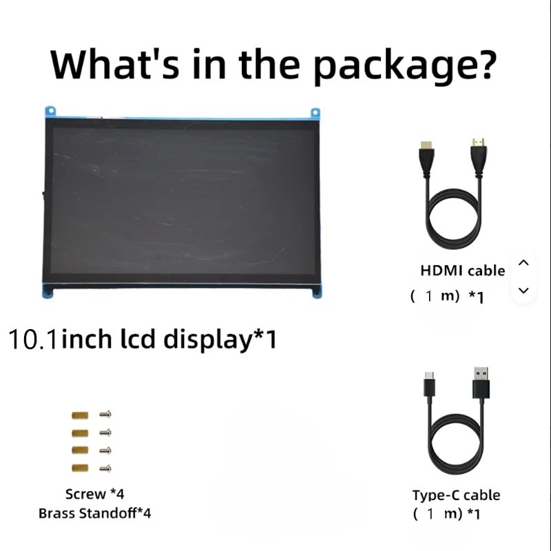 Monitor Raspberry Pi 4/3/2/B/B+/A+ de 10,1 pulgadas, 1024x600 IPS, pantalla táctil capacitiva de 5 puntos, pantalla HDMI sin necesidad de unidad para Win 7/8/10
