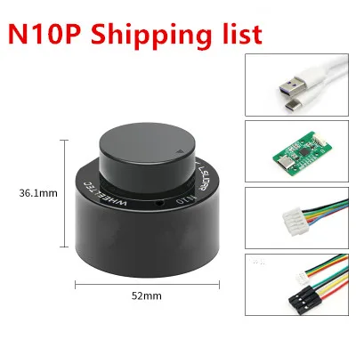 Nuevo Sensor Lidar N10P y N10 para Interiores y Exteriores, Resistente al Agua, 25m, 360° °   Radar antideslumbrante TOF compatible con ROS1 y ROS2 (S3)