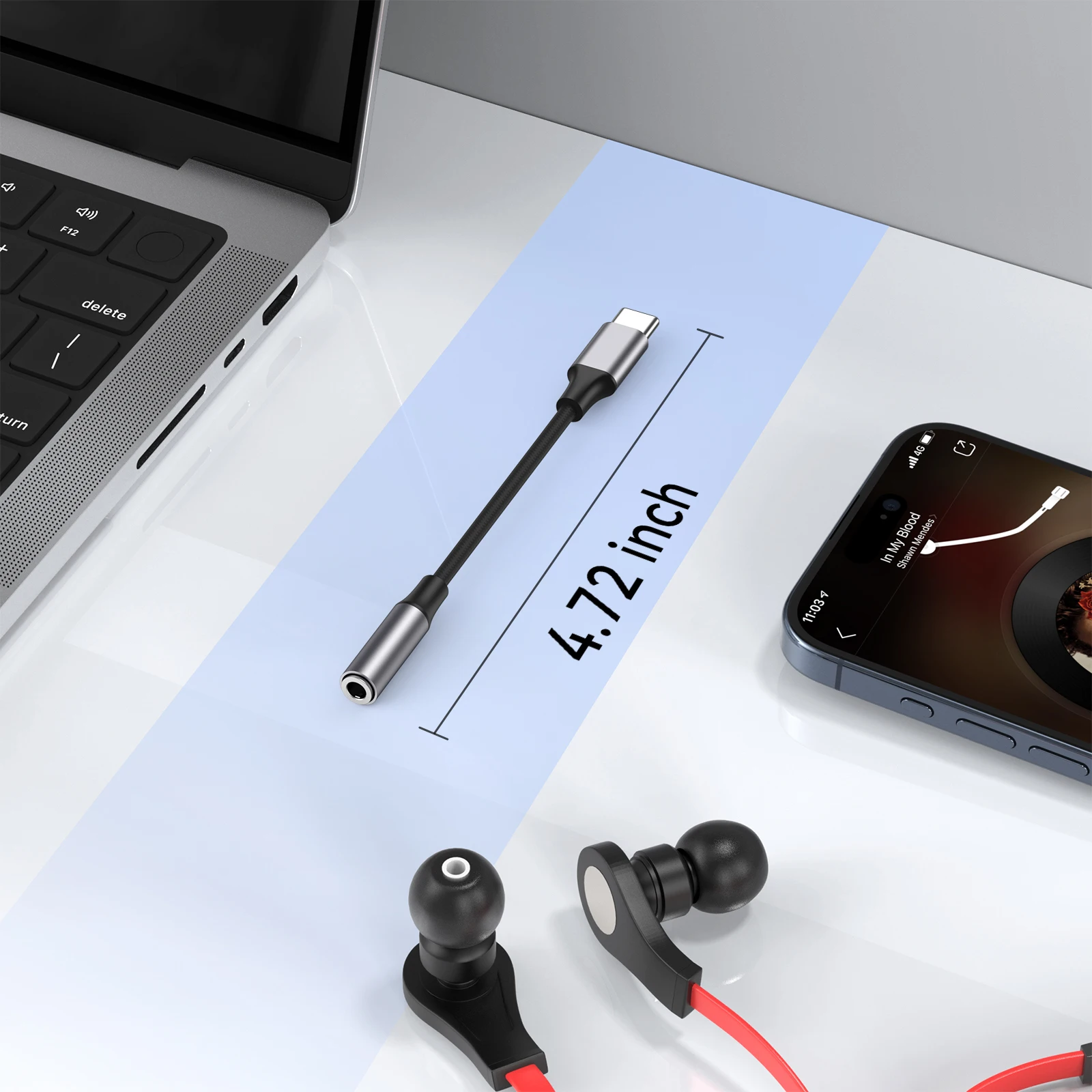 Adaptador de auriculares tipo C a conector de 3,5mm USB-C 3,5mm convertidor de Cable de Audio para IPhone 15 15 Pro MAX Samsung Galaxy Huawei Xiaomi