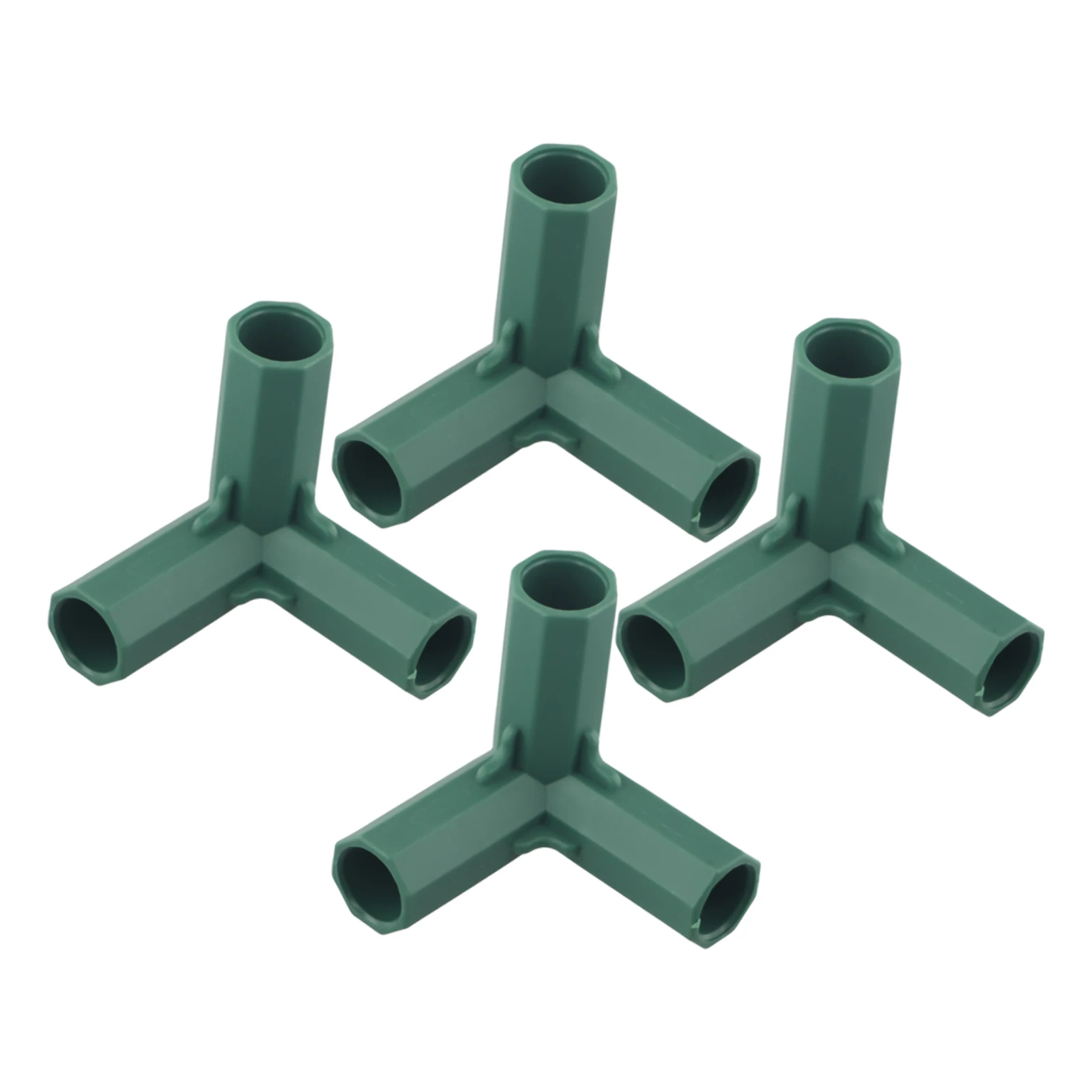4 Uds. Conectores de construcción de marco de invernadero de plástico de 16mm, adaptador de juntas de poste de estructura de jardín verde para exteriores, soporte de 3 vías DIY