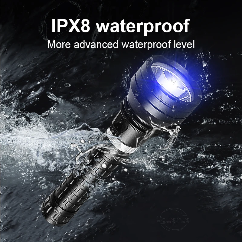 Potente linterna de buceo XHP360 de 10000LM, lámpara subacuática IPX8, antorcha de buceo profesional, linternas LED de alta potencia de 1000M
