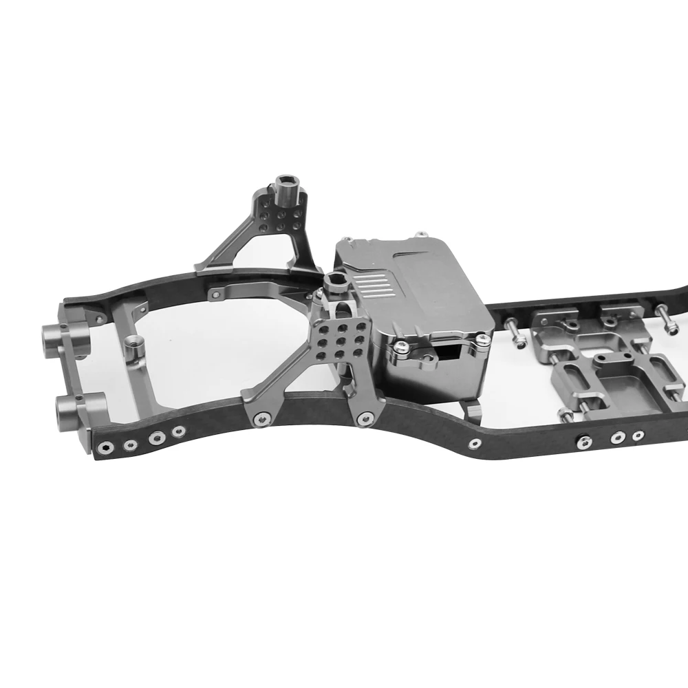 1/10 RC Crawler viga de fibra de carbono 4MM CNC Metal chasis de coche marco cuerpo Kit piezas para Axial SCX10 II Rock todoterreno camión