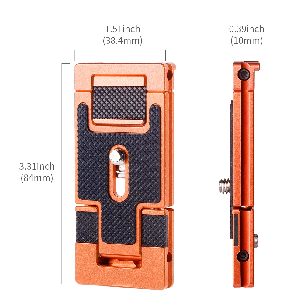 Placa de Liberación Rápida de Aleación de Aluminio K&F CONCEPT con Tornillo de 1/4 de Pulgada, Soporte para Teléfono Inteligente para iPhone, Samsung, Android, Soporte para Cámara de Teléfono