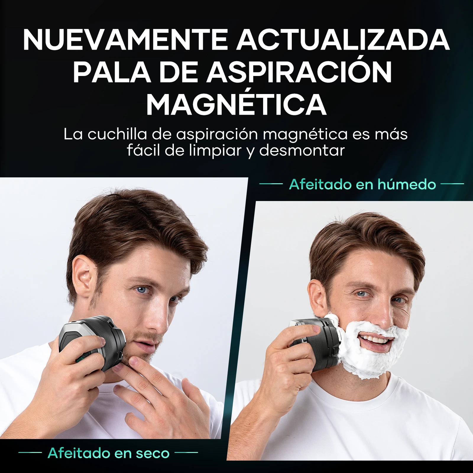KENSEN-Afeitadora eléctrica flotante magnética 6D para hombres, maquinilla de afeitar para cabeza húmeda/seca, recortadora de pelo, recargable por USB, pantalla LED, recortadoras de barba