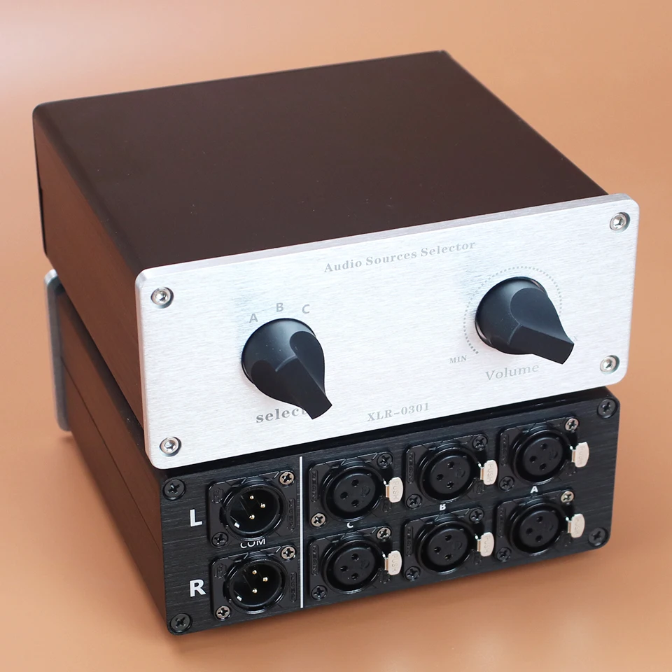 Conmutador de audio HIFI de doble canal, selector de señal de audio balanceado XLR, amplificador de potencia, altavoz, conmutador de alta calidad