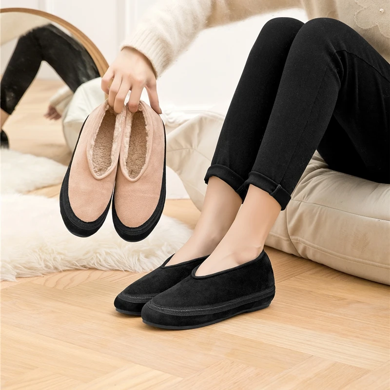 AIYUQI botas de nieve planas de piel auténtica para mujer 2025, zapatos de invierno antideslizantes de talla grande para mujer, botines cálidos y cómodos para mujer