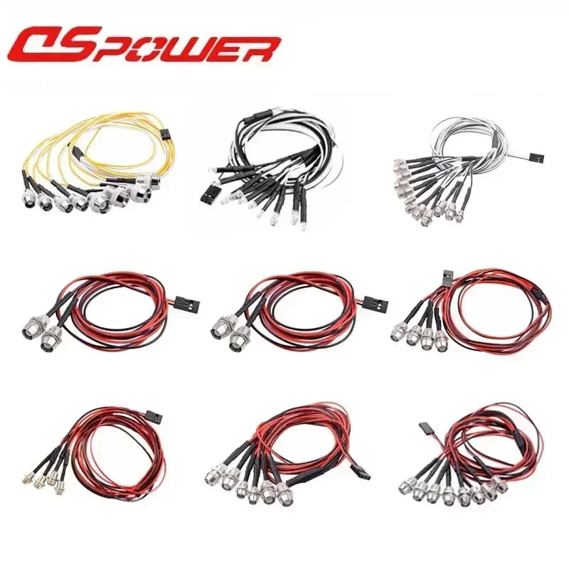 Lámpara de coche RC de 3mm, 5mm, 8mm, luces LED universales para camión trepador de control remoto 1/8 1/10 1/12 1/24 Axial Scx10 Traxxas Trx4 WPL Redcat Tamiya