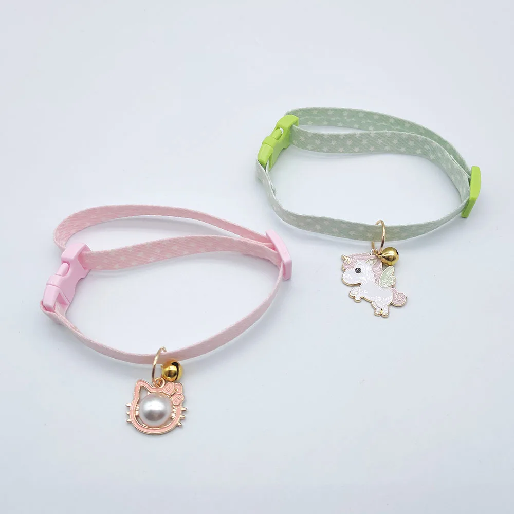 Nuevo Collar ajustable para mascotas con campana, Collar para perros pequeños con bonito colgante, accesorios para el cuello para el cuidado de gatos, suministros para cachorros