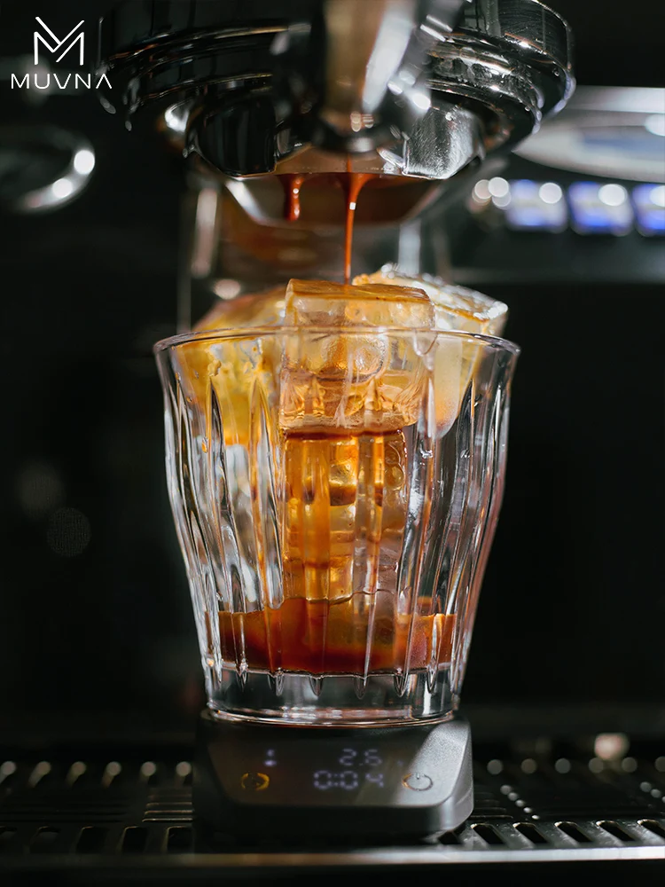 MUVNA-Mini Báscula Electrónica para Espresso, Precisión Exacta de 0.1g, Alta Precisión, con Pantalla LED, Báscula de Café Portátil, Recipiente para Polvo, 0.1g