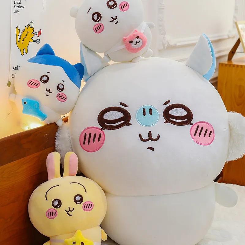 Nuevos muñecos de peluche Kawaii Hachiware Momonga de 30-80cm, son suaves pero no se deforman fácilmente, decoración de habitación de felpa, regalo de cumpleaños