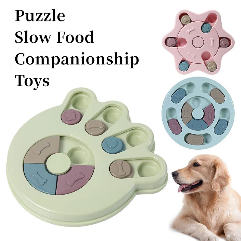 Puzle interactivo de comedero lento para perros, dispensador de comida IQ para cachorros, cuenco antideslizante para comer lentamente, juego de entrenamiento para gatos y perros