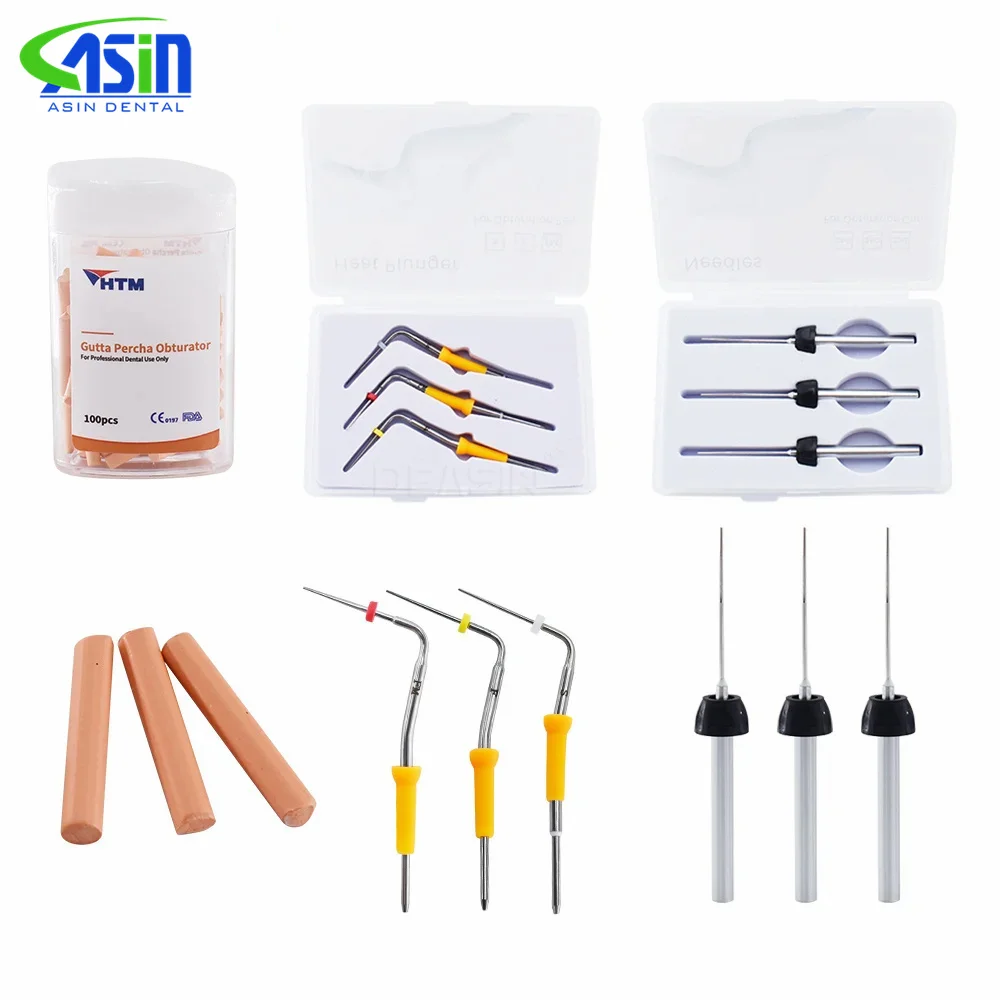 Accesorios para lápiz de obturación endodóntica inalámbrico dental: Pistola de calor, aguja, barras de gutapercha