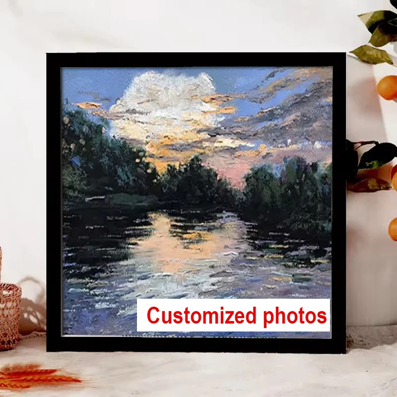 Marco de fotos de madera cuadrado personalizado para colgar en la pared, soporte para fotos, decoración de fotos, regalo conmemorativo