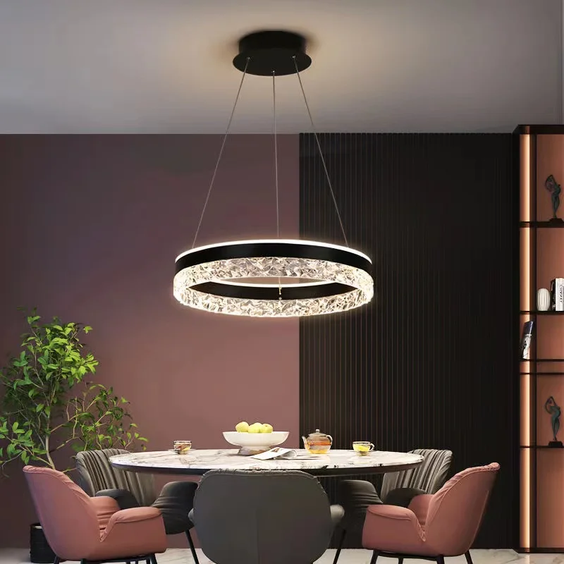 Candelabro LED moderno para sala de estar, comedor, dormitorio, anillo de estudio, lámpara colgante de techo, lámpara de iluminación decorativa para habitación
