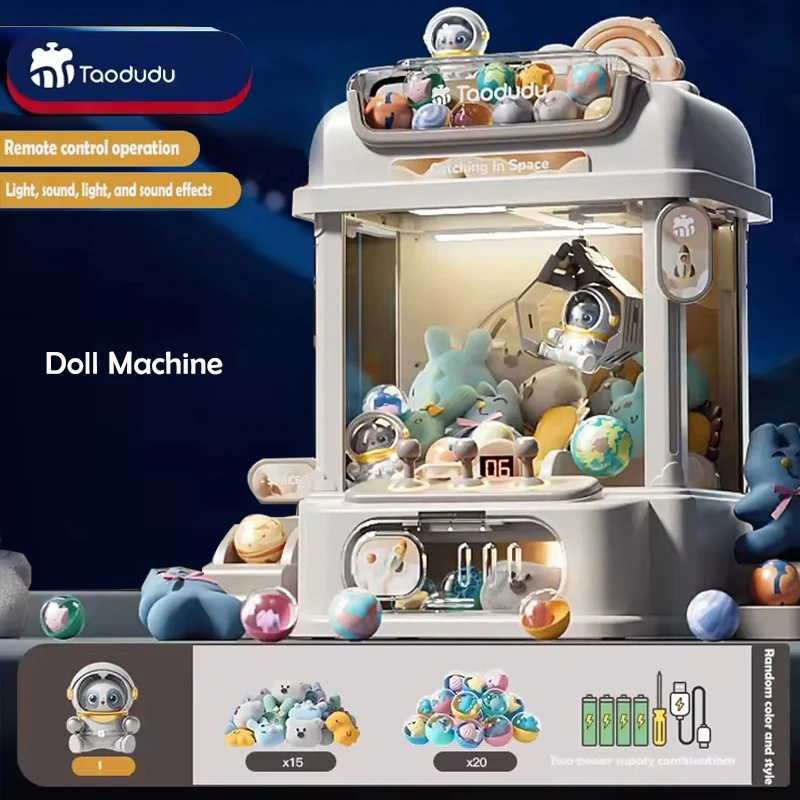 Máquina de muñecas DIY de gran tamaño para niños, juego operado por monedas, Mini garra, juguete para atrapar, máquinas de grúa, muñeca musical, regalos de Navidad para niños