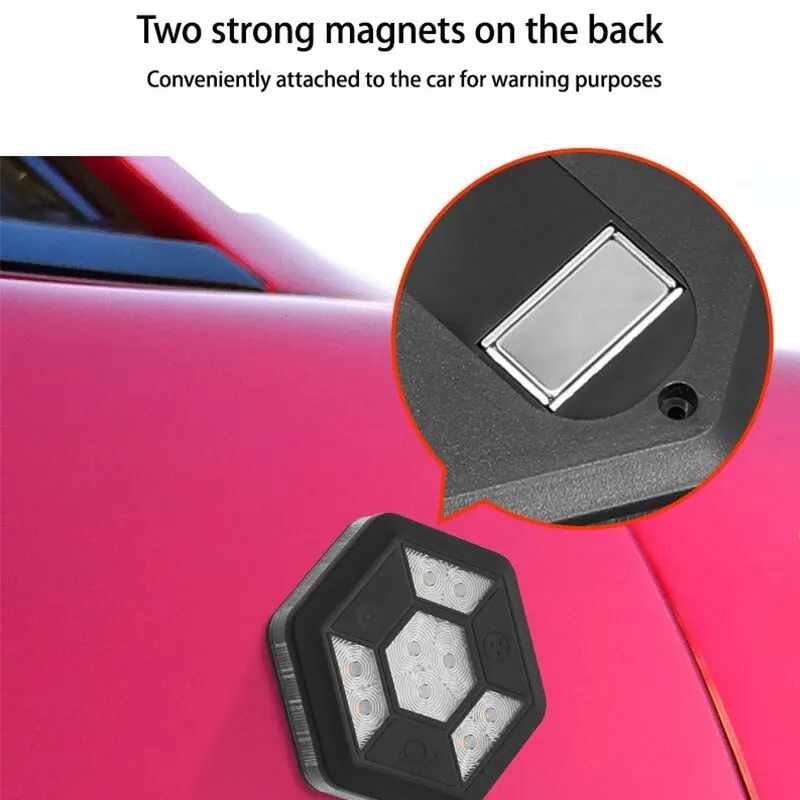 Luz de advertencia COB giratoria de 360 ° para coche, imán de carga USB de emergencia, adsorción nocturna, lámpara intermitente amarilla y blanca, luces de techo para maletero