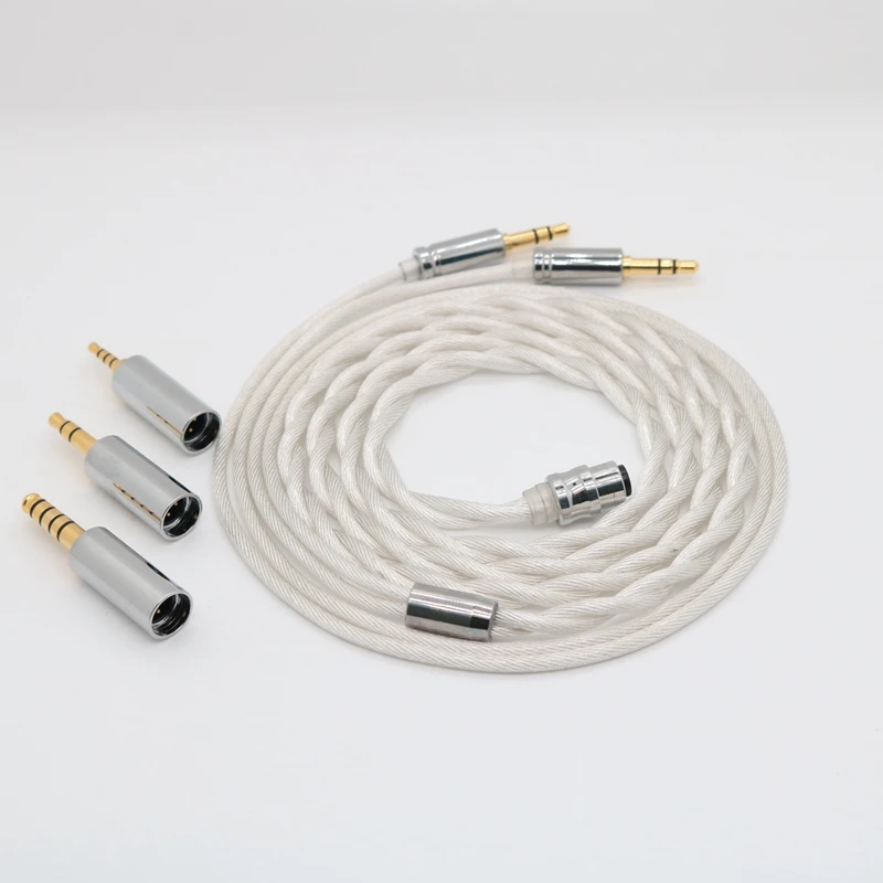 XINHS-Cable Modular de 2 núcleos, Cable de actualización de diseño LITZ mezclado de cobre y plata para auriculares HD800 HD650 HD700 HIFIMAN
