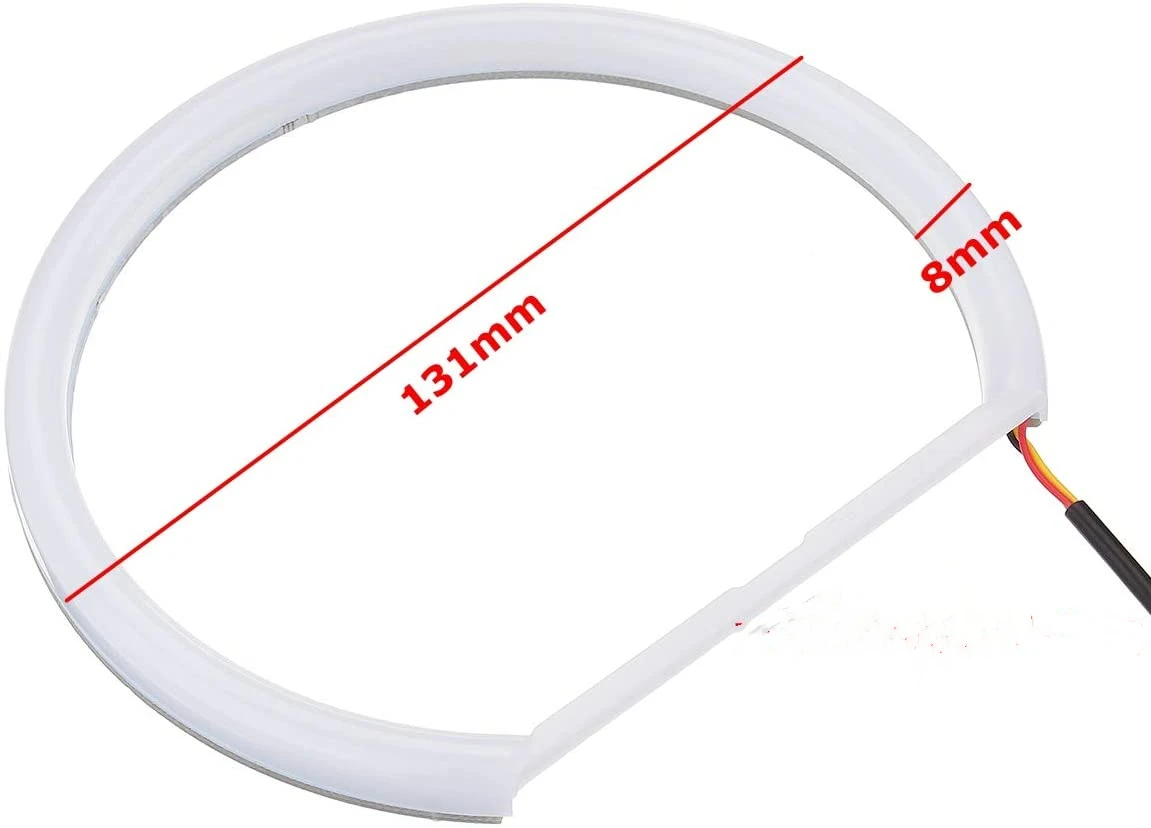 Nuevo 131mm x4 algodón claro blanco ámbar Angel Eye Halo Ring DRL para BMW E36 E38 E39 e46 luces de coche