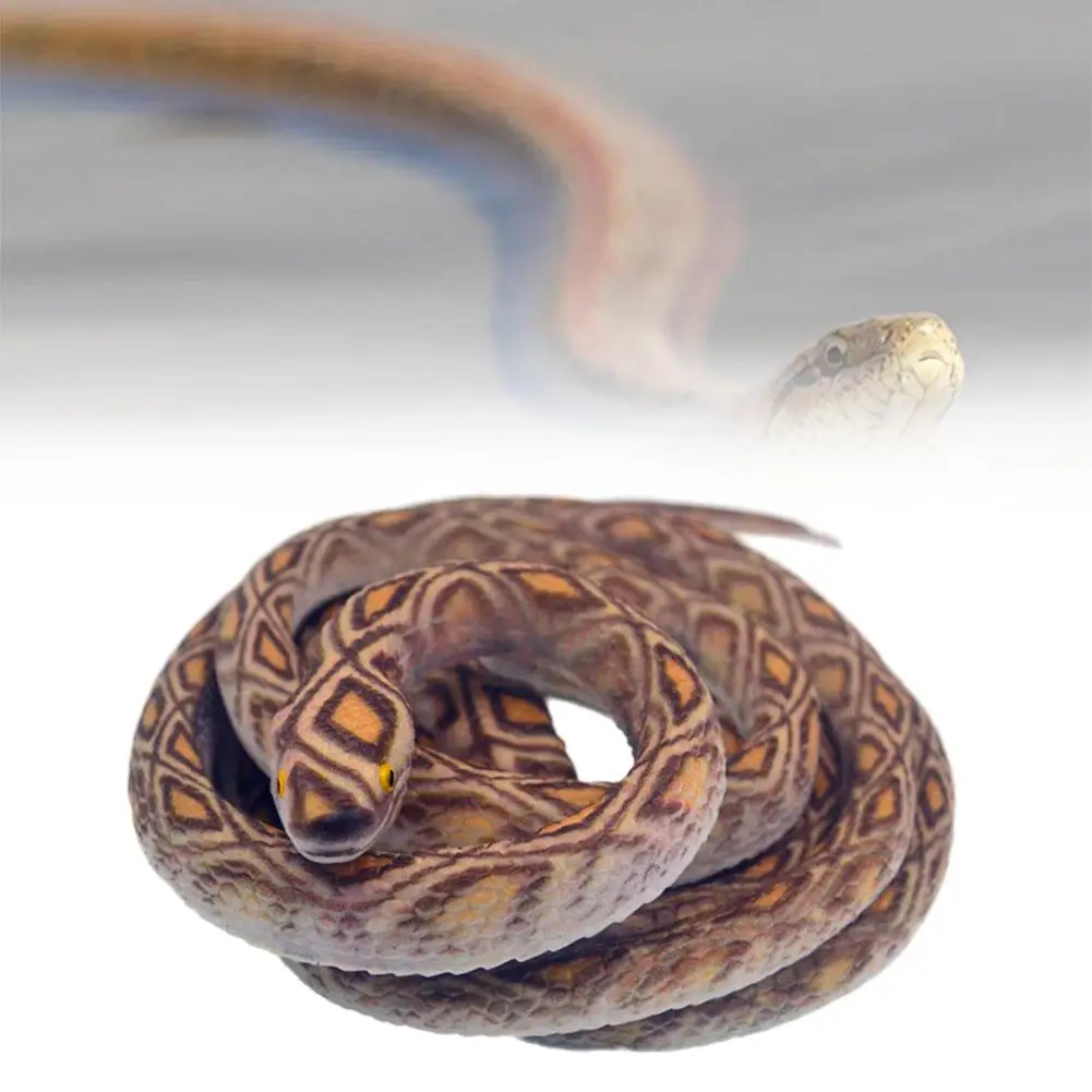 Serpiente de goma grande falsa de 70cm con línea, juguete de broma de simulación, broma realista para asustar, regalo, juguetes de broma para niños