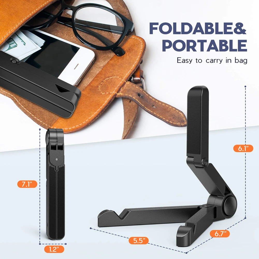 Soporte plegable portátil para iPad Compatible con tableta de 4 "-11", soporte de plástico de escritorio para teléfono Xiaomi, Samsung, Huawei, soporte para tableta