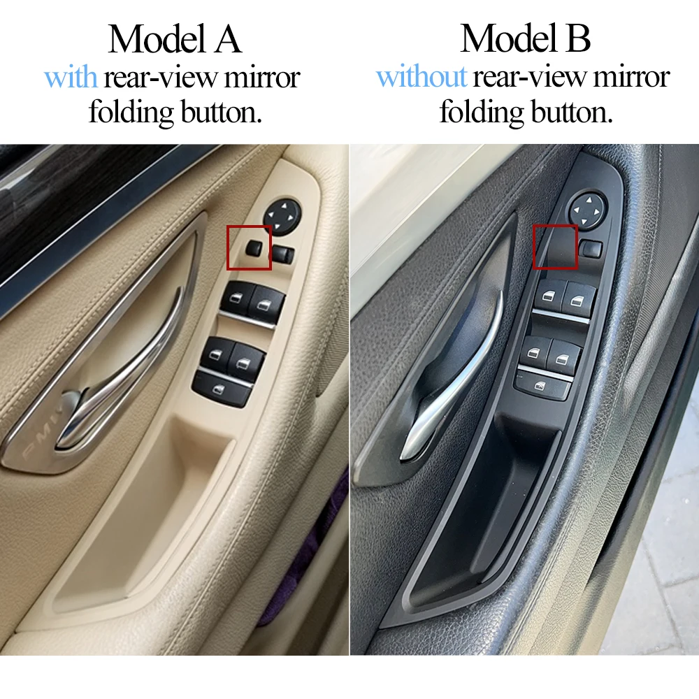 Panel de interruptor de reposabrazos de coche de fibra de carbono LHD, embellecedor de cubierta de manija de puerta para BMW serie 5, F10, F11, 520, 523, 525, 528, 530, 535