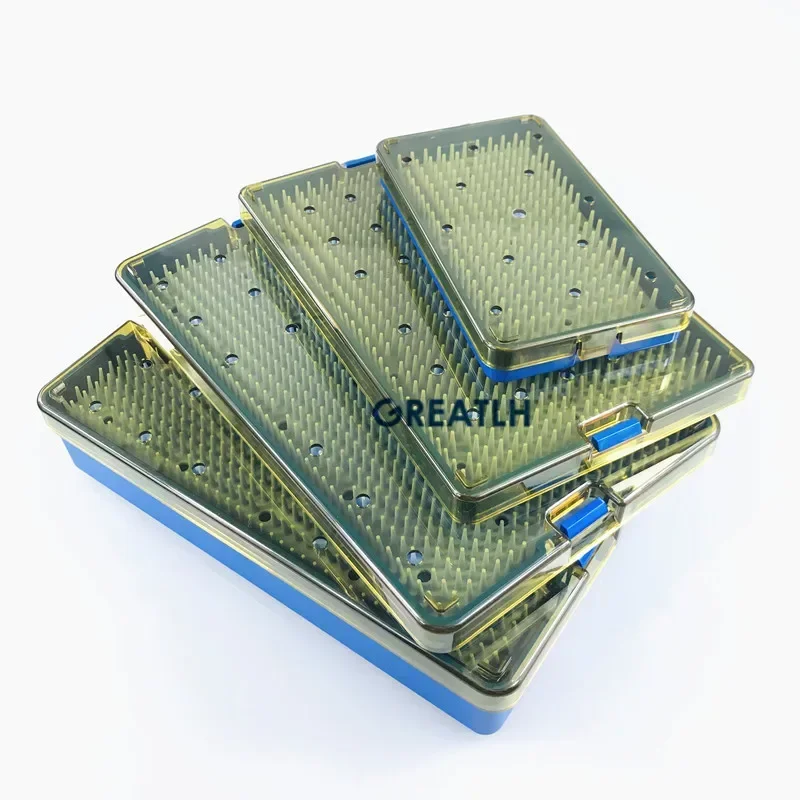 GREATLH Caja de desinfección de silicona con bandeja de esterilización de almohadilla Caja para autoclave de instrumentos quirúrgicos