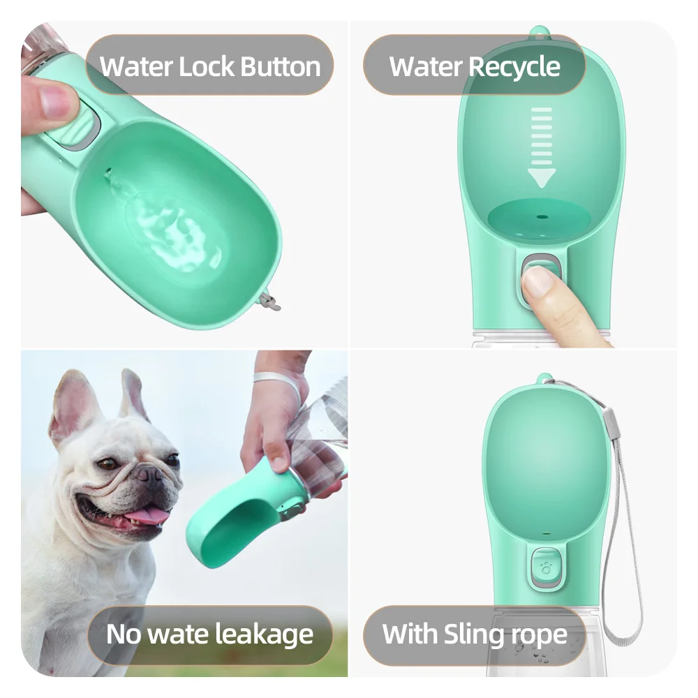 Botella de agua portátil para perros pequeños y grandes, cuenco para caminar al aire libre, botella de agua de viaje para cachorros, cuenco para beber para gatos, suministros para perros