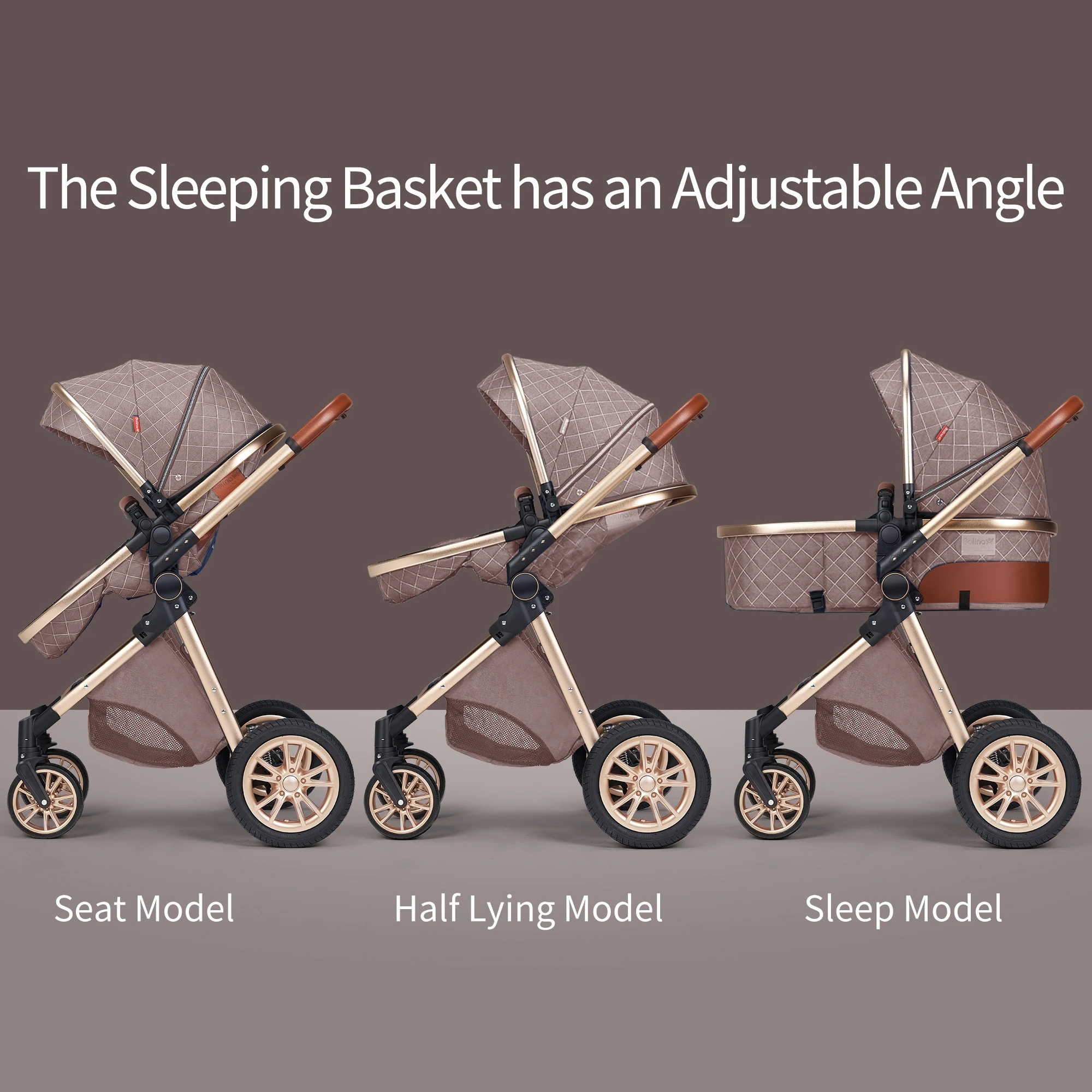 Cochecito de bebé 3 en 1 de lujo con asiento Reversible, cochecito plegable para niños de 0 a 36 meses