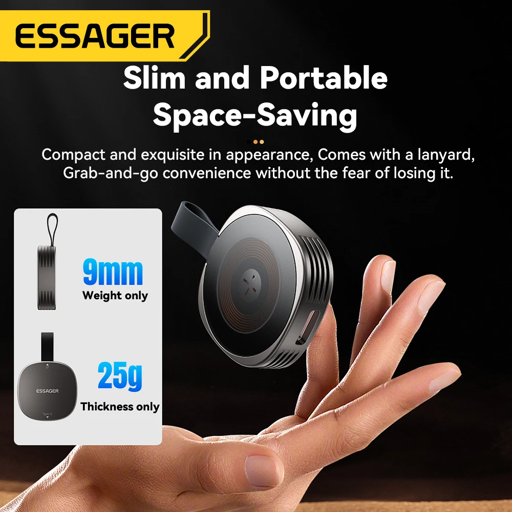 Cargador inalámbrico magnético Essager para iWatch 8 7 6 5 4 3 2 SE, cargador rápido magnético portátil USB tipo C para iWatch Ultra