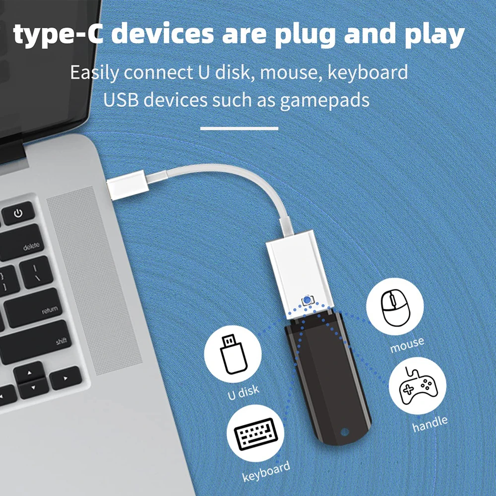 Adaptador de USB-C a USB-A3.0 con adaptador de carga TYPE-C OTG Cable OTG divisor tipo C adaptador USB hembra OTG para teclado de ratón