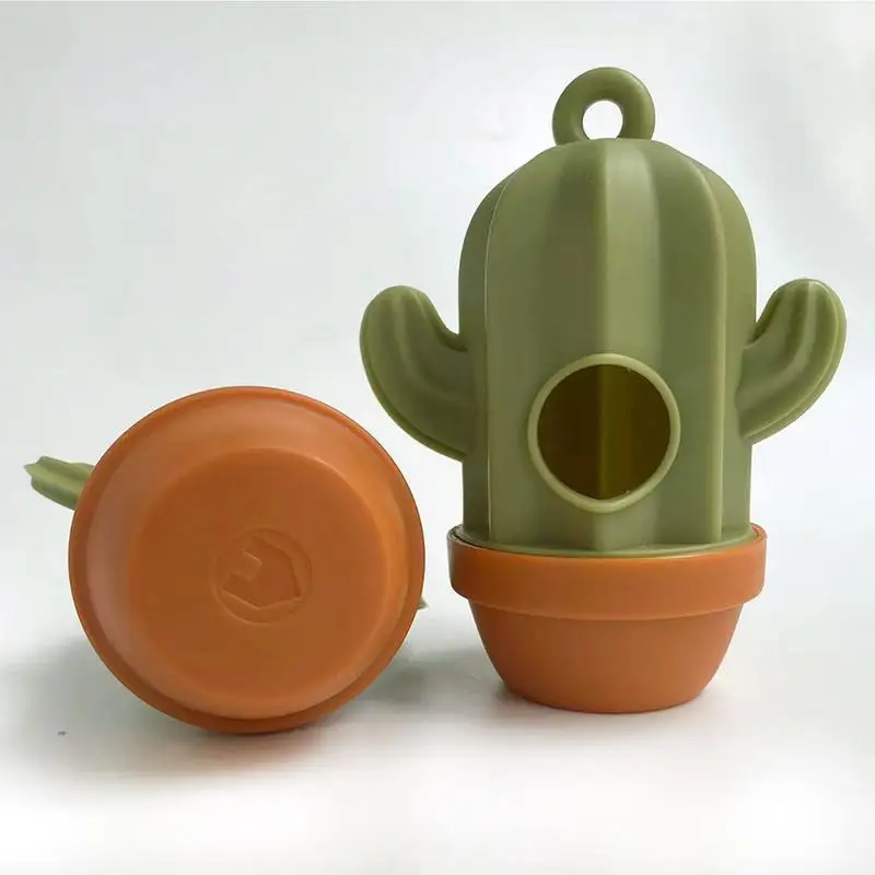 Bolsas para recoger caca de perro, dispensador de Cactus, bolsas de almacenamiento para caca de perro, soporte portátil para bolsa de caca de perro, contenedor al aire libre para senderismo y