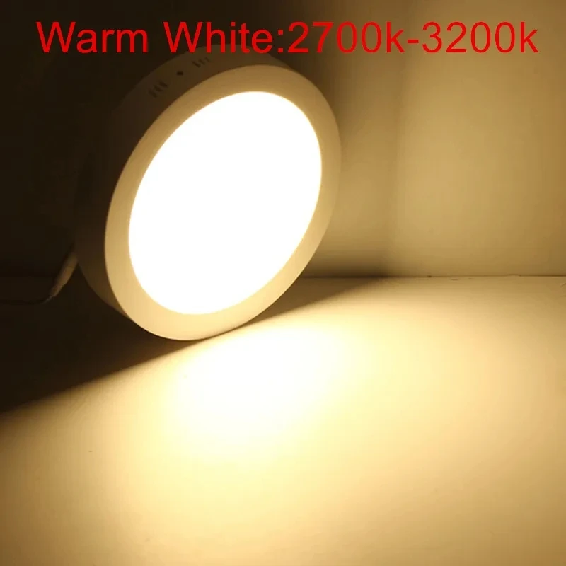 Luz de techo cuadrada LED de superficie 9W 15W 25W Panel de luz LED abajo con controlador AC85-265V AC110V/220V luz LED interior