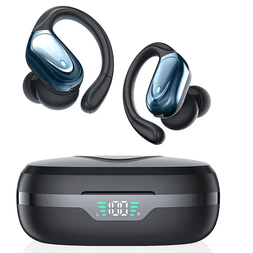 Audífonos Inalámbricos TWS Bluetooth, Auriculares con Bajos Profundos, Micrófono, Pantalla LED de Energía para Deporte, Entrenamiento, Correr, Gimnasio