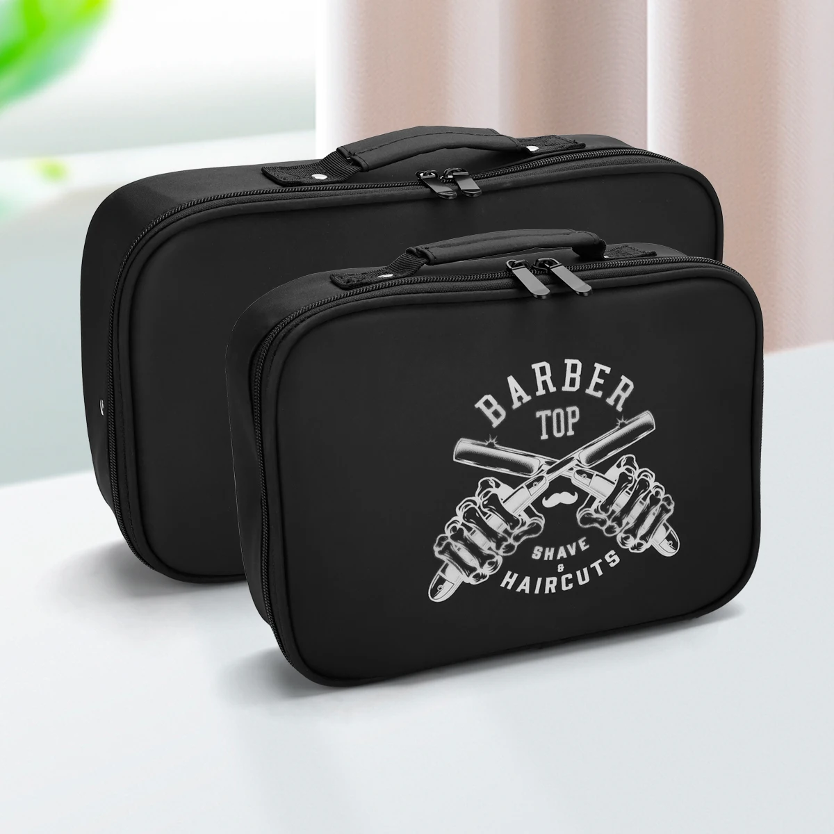 Organizador de estilo de gran capacidad para almacenamiento de viaje, estuche de herramientas de peluquero portátil, bolsa recortadora impermeable a prueba de golpes, bolsa de cosméticos