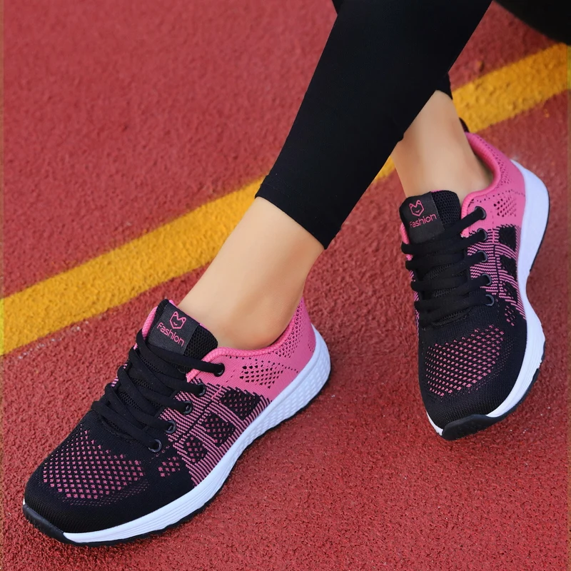 Zapatos deportivos para mujer, zapatillas de plataforma a la moda, zapatos planos para primavera y verano para mujer, zapatos informales de malla para correr y tenis